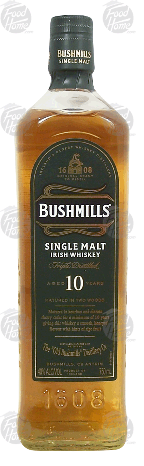 Bushmills  single malt irish whiskey, aged 10 years, 40% alc. by vol. Full-Size Picture